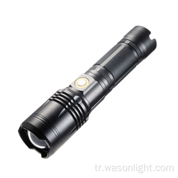 Wason Yüksek Sınıf XHP70 Lens Ayarlanabilir Zoom Flashlight 2000 Lümenler Uzun Menzilli Avcı USB-C Ücretli LED Meşal